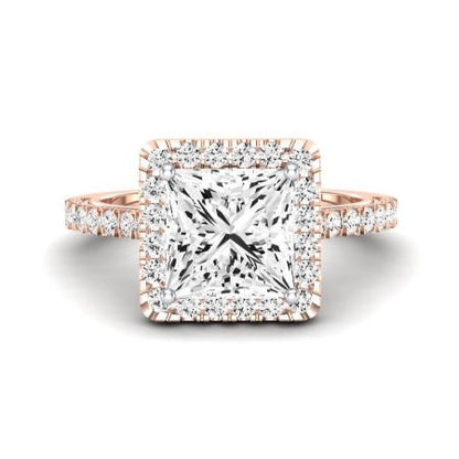 Florizel Moissanite Matching Band Only (does Not Include Engagement Ring) For Ring With Princess Center rosegold