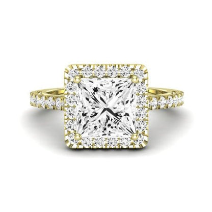 Florizel Moissanite Matching Band Only (does Not Include Engagement Ring) For Ring With Princess Center yellowgold