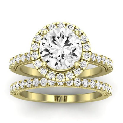 Florizel Moissanite Matching Band Only (does Not Include Engagement Ring) For Ring With Round Center yellowgold