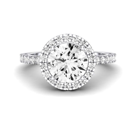 Florizel Moissanite Matching Band Only (does Not Include Engagement Ring) For Ring With Round Center whitegold