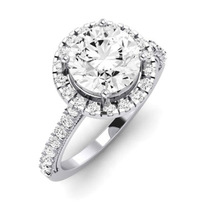 Florizel Moissanite Matching Band Only (does Not Include Engagement Ring) For Ring With Round Center whitegold