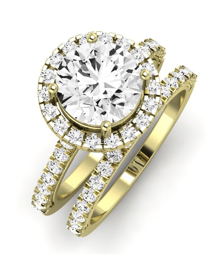 Florizel Moissanite Matching Band Only (does Not Include Engagement Ring) For Ring With Round Center yellowgold