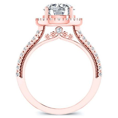 Florizel Round Moissanite Bridal Set rosegold