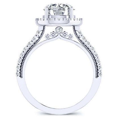 Florizel Round Moissanite Bridal Set whitegold