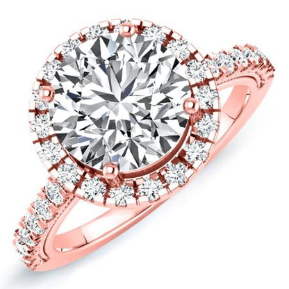 Florizel Round Moissanite Bridal Set rosegold