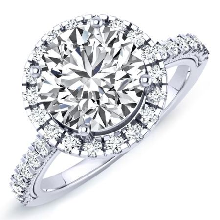 Florizel Round Moissanite Bridal Set whitegold