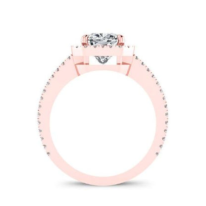 Freesia Cushion Moissanite Bridal Set rosegold