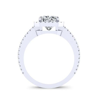 Freesia Cushion Moissanite Bridal Set whitegold