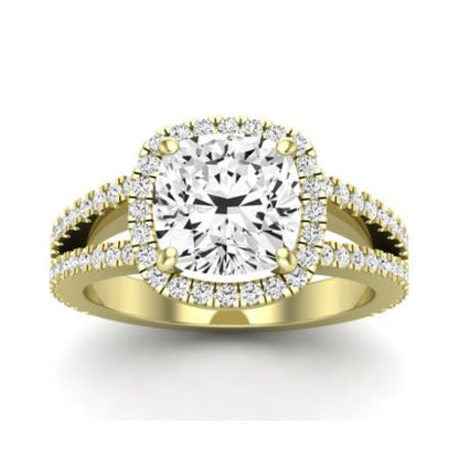 Freesia Diamond Matching Band Only (does Not Include Engagement Ring) For Ring With Cushion Center yellowgold