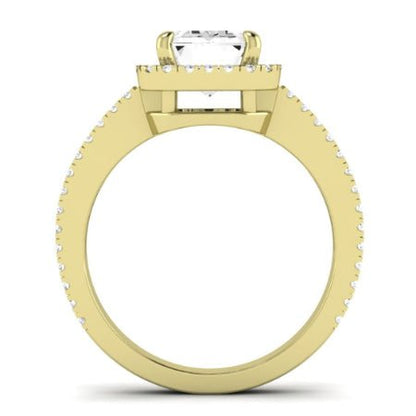 Freesia Diamond Matching Band Only (does Not Include Engagement Ring) For Ring With Emerald Center yellowgold