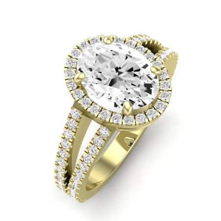 Freesia Diamond Matching Band Only (does Not Include Engagement Ring) For Ring With Oval Center yellowgold
