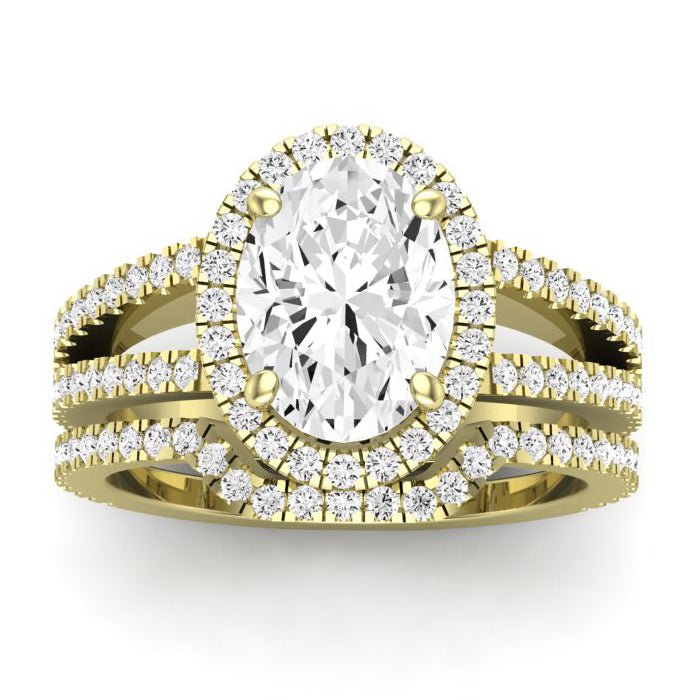 Freesia Diamond Matching Band Only (does Not Include Engagement Ring) For Ring With Oval Center yellowgold