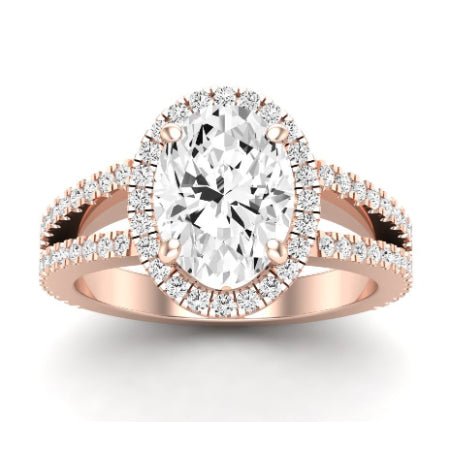Freesia Diamond Matching Band Only (does Not Include Engagement Ring) For Ring With Oval Center rosegold