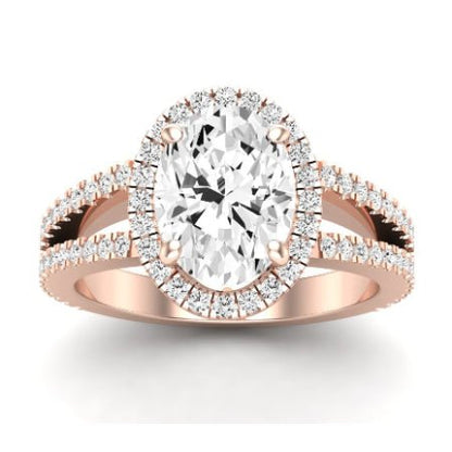 Freesia Diamond Matching Band Only (does Not Include Engagement Ring) For Ring With Oval Center rosegold