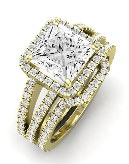 Freesia Diamond Matching Band Only (does Not Include Engagement Ring) For Ring With Princess Center yellowgold