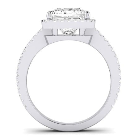 Freesia Diamond Matching Band Only (does Not Include Engagement Ring) For Ring With Princess Center whitegold