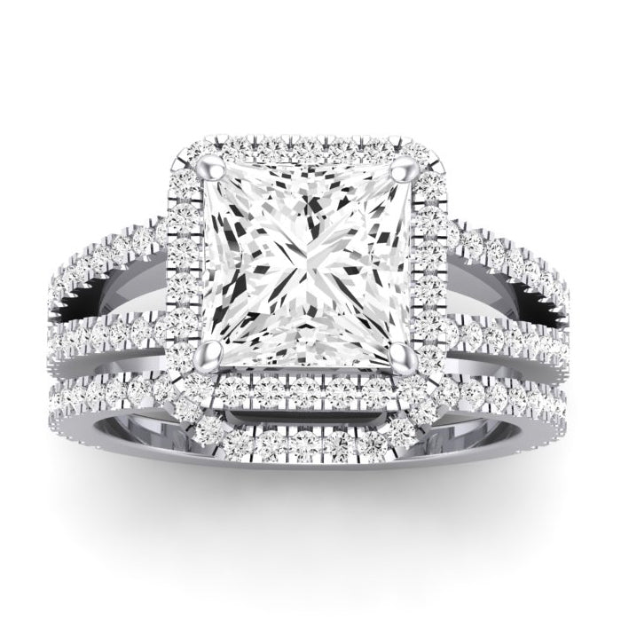 Freesia Diamond Matching Band Only (does Not Include Engagement Ring) For Ring With Princess Center whitegold