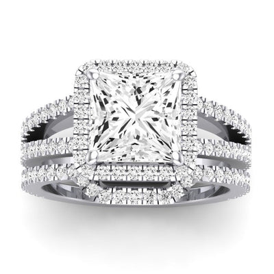 Freesia Diamond Matching Band Only (does Not Include Engagement Ring) For Ring With Princess Center whitegold