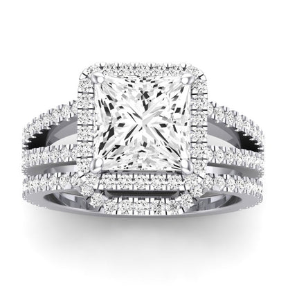 Freesia Diamond Matching Band Only (does Not Include Engagement Ring) For Ring With Princess Center whitegold