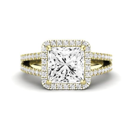 Freesia Diamond Matching Band Only (does Not Include Engagement Ring) For Ring With Princess Center yellowgold