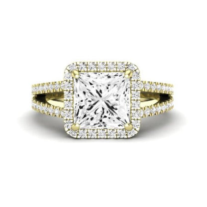 Freesia Diamond Matching Band Only (does Not Include Engagement Ring) For Ring With Princess Center yellowgold
