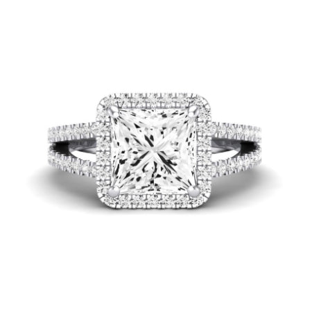 Freesia Diamond Matching Band Only (does Not Include Engagement Ring) For Ring With Princess Center whitegold