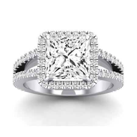 Freesia Diamond Matching Band Only (does Not Include Engagement Ring) For Ring With Princess Center whitegold