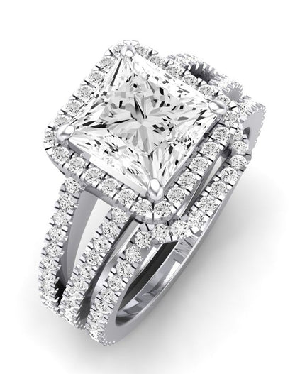 Freesia Diamond Matching Band Only (does Not Include Engagement Ring) For Ring With Princess Center whitegold