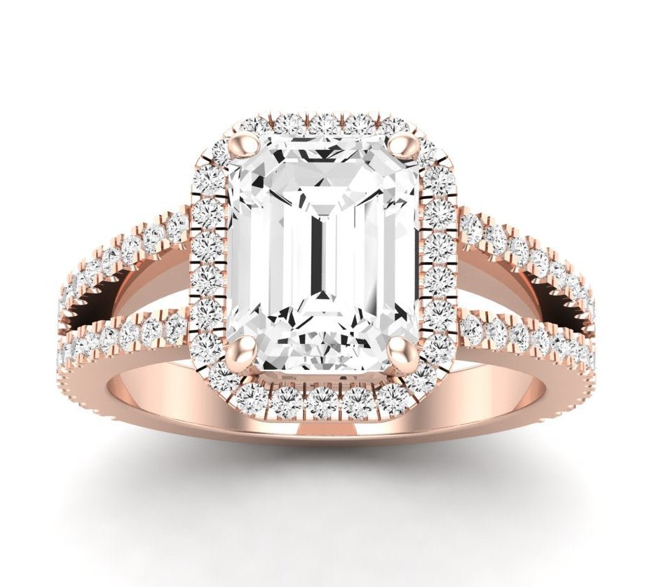 Freesia Emerald Diamond Engagement Ring (Lab Grown Igi Cert) rosegold