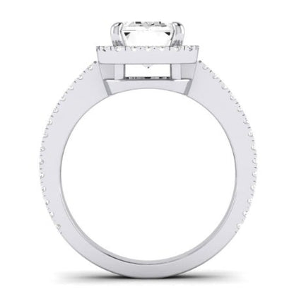 Freesia Emerald Moissanite Bridal Set whitegold