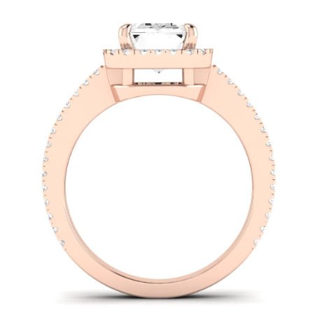 Freesia Diamond Matching Band Only (does Not Include Engagement Ring) For Ring With Emerald Center rosegold