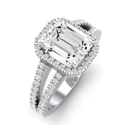 Freesia Diamond Matching Band Only (does Not Include Engagement Ring) For Ring With Emerald Center whitegold