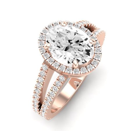 Freesia Diamond Matching Band Only (does Not Include Engagement Ring) For Ring With Oval Center rosegold