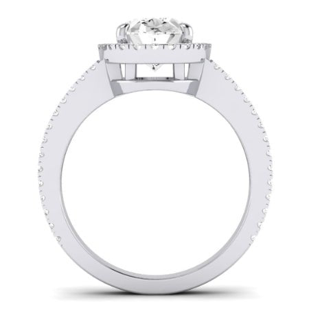 Freesia Diamond Matching Band Only (does Not Include Engagement Ring) For Ring With Oval Center whitegold