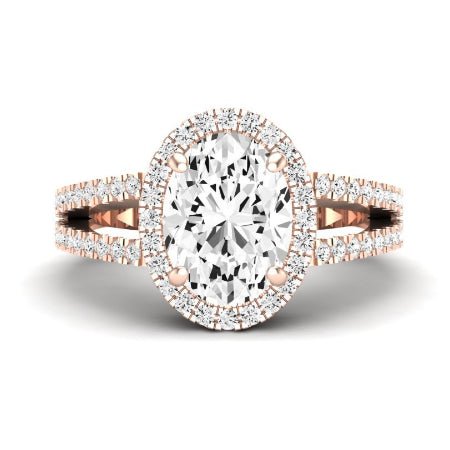 Freesia Diamond Matching Band Only (does Not Include Engagement Ring) For Ring With Oval Center rosegold