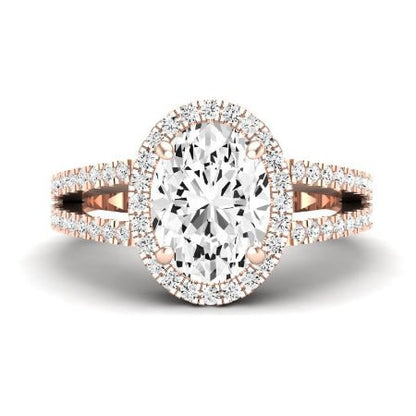 Freesia Diamond Matching Band Only (does Not Include Engagement Ring) For Ring With Oval Center rosegold