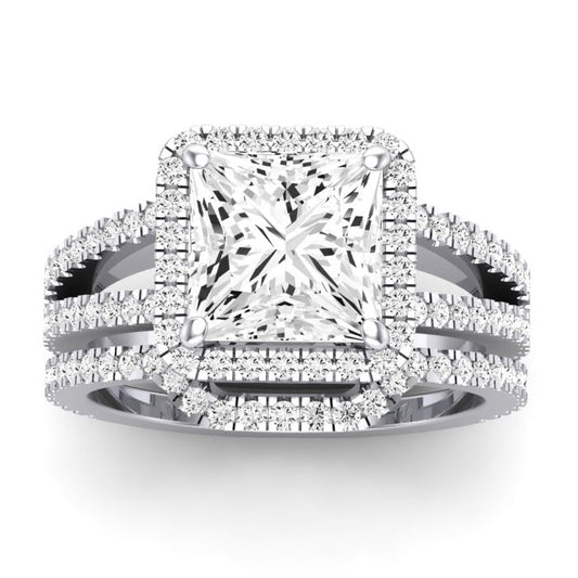 Freesia Diamond Matching Band Only (does Not Include Engagement Ring) For Ring With Princess Center whitegold