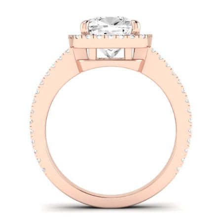 Freesia Moissanite Matching Band Only (does Not Include Engagement Ring) For Ring With Cushion Center rosegold