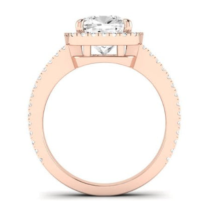 Freesia Moissanite Matching Band Only (does Not Include Engagement Ring) For Ring With Cushion Center rosegold