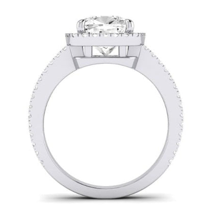 Freesia Moissanite Matching Band Only (does Not Include Engagement Ring) For Ring With Cushion Center whitegold