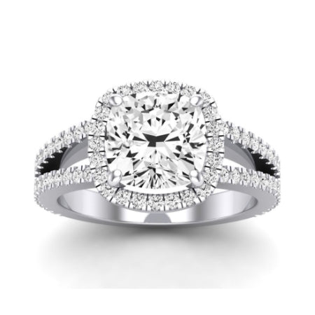 Freesia Moissanite Matching Band Only (does Not Include Engagement Ring) For Ring With Cushion Center whitegold