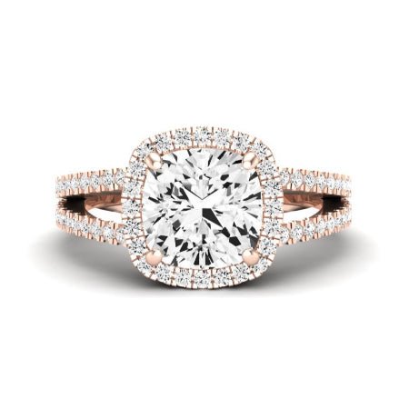 Freesia Moissanite Matching Band Only (does Not Include Engagement Ring) For Ring With Cushion Center rosegold
