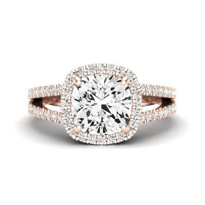 Freesia Moissanite Matching Band Only (does Not Include Engagement Ring) For Ring With Cushion Center rosegold