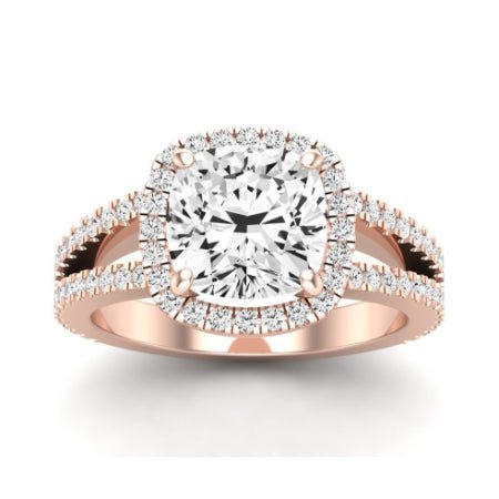 Freesia Moissanite Matching Band Only (does Not Include Engagement Ring) For Ring With Cushion Center rosegold