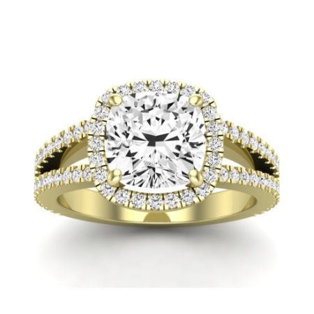 Freesia Moissanite Matching Band Only (does Not Include Engagement Ring) For Ring With Cushion Center yellowgold
