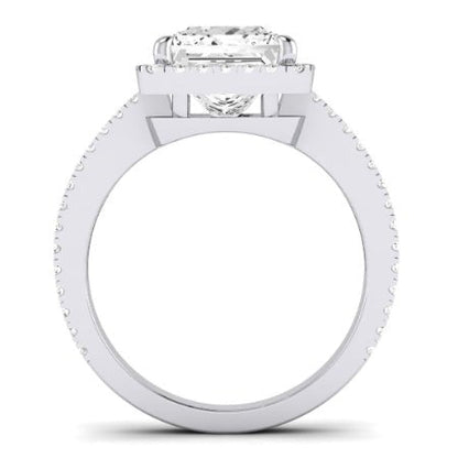 Freesia Moissanite Matching Band Only (does Not Include Engagement Ring) For Ring With Princess Center whitegold