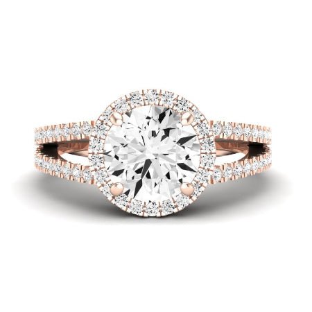 Freesia Moissanite Matching Band Only (does Not Include Engagement Ring) For Ring With Round Center rosegold