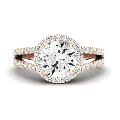 Freesia Moissanite Matching Band Only (does Not Include Engagement Ring) For Ring With Round Center rosegold