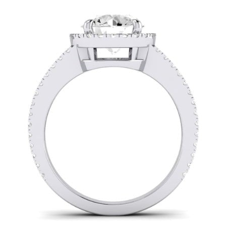 Freesia Moissanite Matching Band Only (does Not Include Engagement Ring) For Ring With Round Center whitegold