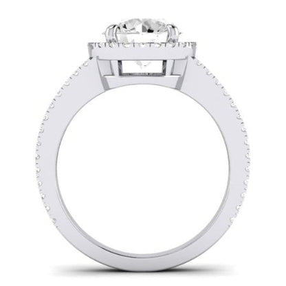 Freesia Moissanite Matching Band Only (does Not Include Engagement Ring) For Ring With Round Center whitegold